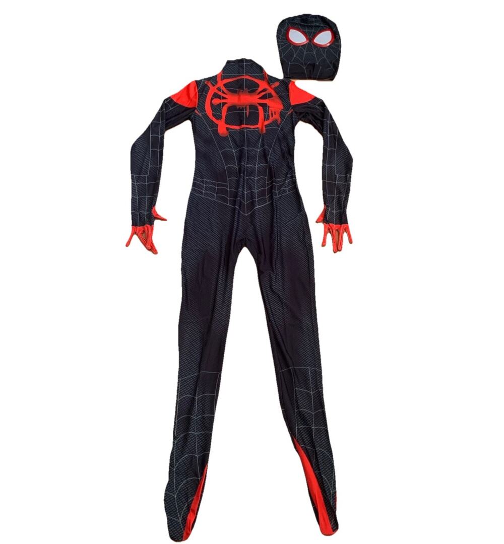 Spiderman Sz L Into the SpiderVerse Miles Jumpsuit Adult/Kids Cosplay Costume